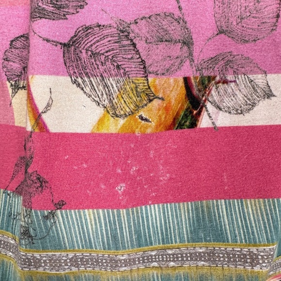 Johnny Was Top Womens S Pink Angelica Stripe Favorite Short Sleeve Tee Bamboo - Picture 4 of 10